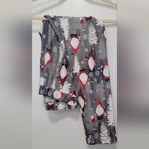 Festive Gray and Red Gnome Women's Leggings